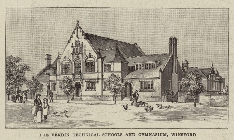 Die Verdin Technischen Schulen und Turnhalle, Winsford (Stich) von English School