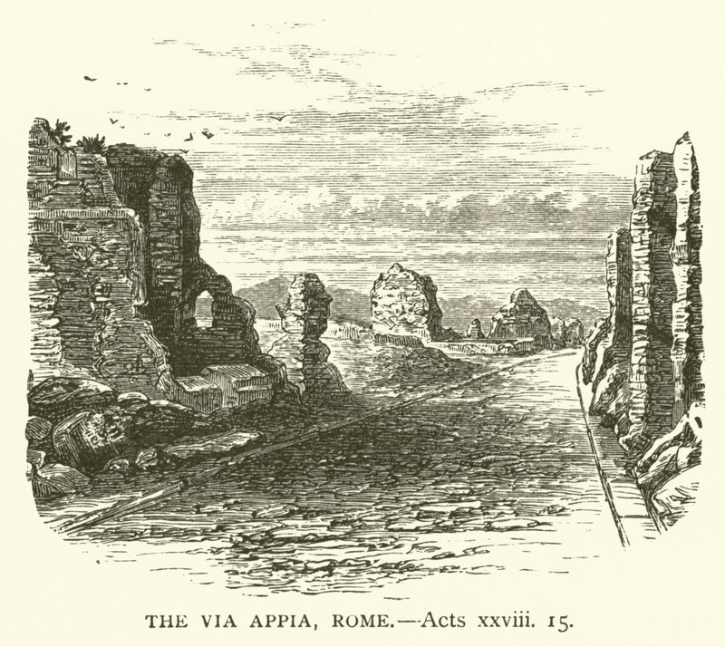 Die Via Appia, Rom, Apostelgeschichte, xxviii von English School