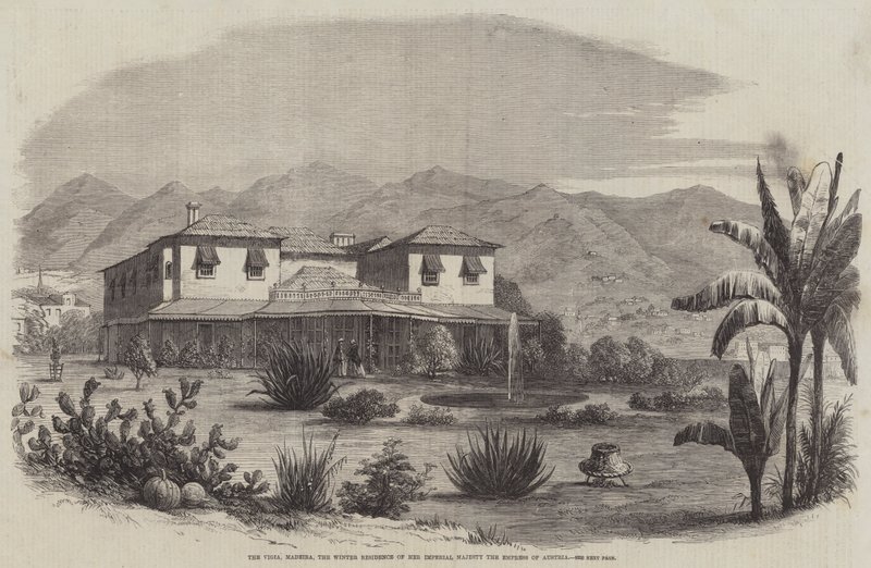 Die Vigia, Madeira, die Winterresidenz Ihrer Kaiserlichen Majestät der Kaiserin von Österreich (Stich) von English School
