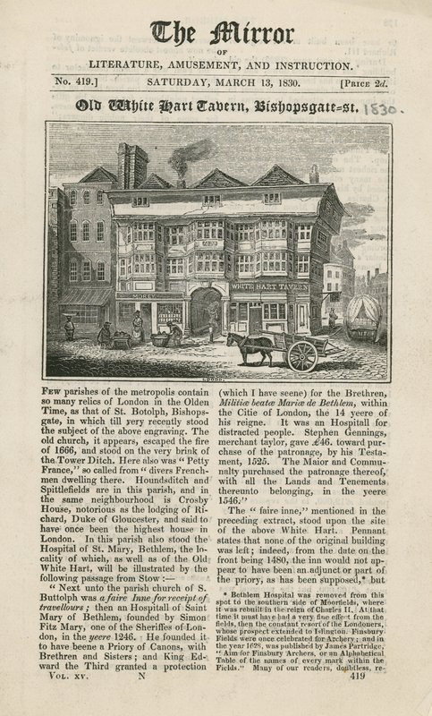 The White Hart Tavern, Bishopsgate Street von English School