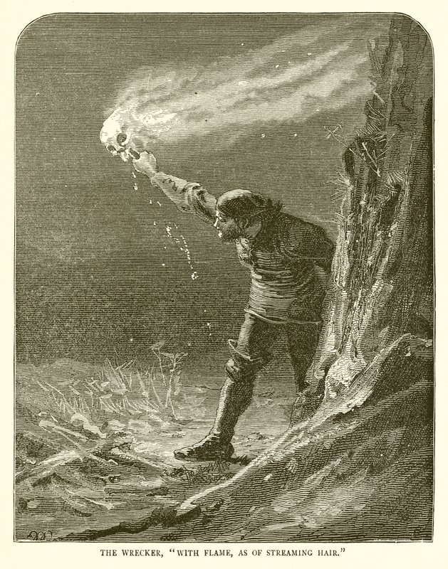 Der Wracker, mit Flamme, wie von strömendem Haar von English School