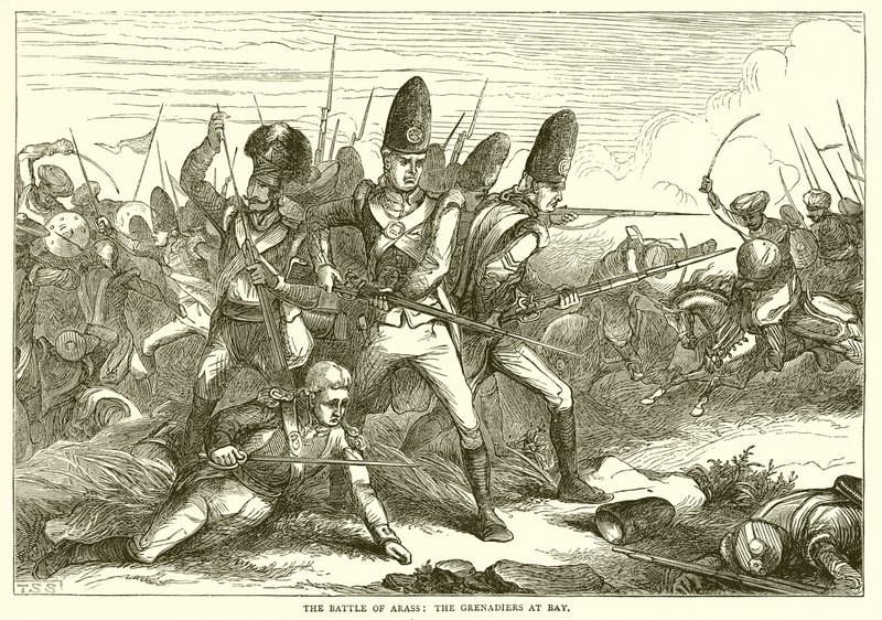Die Schlacht von Arass: Die Grenadiere in der Enge (1775) von English School