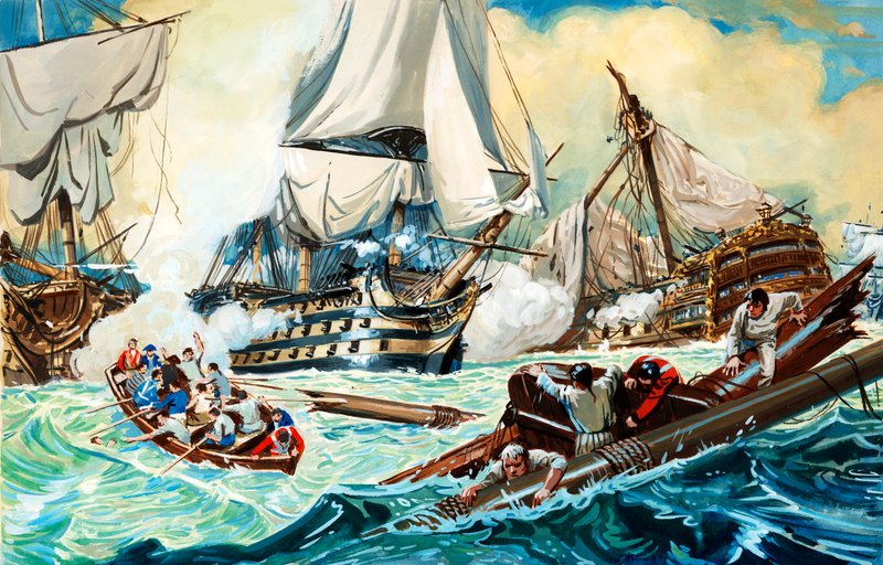 Die Schlacht von Trafalgar von English School