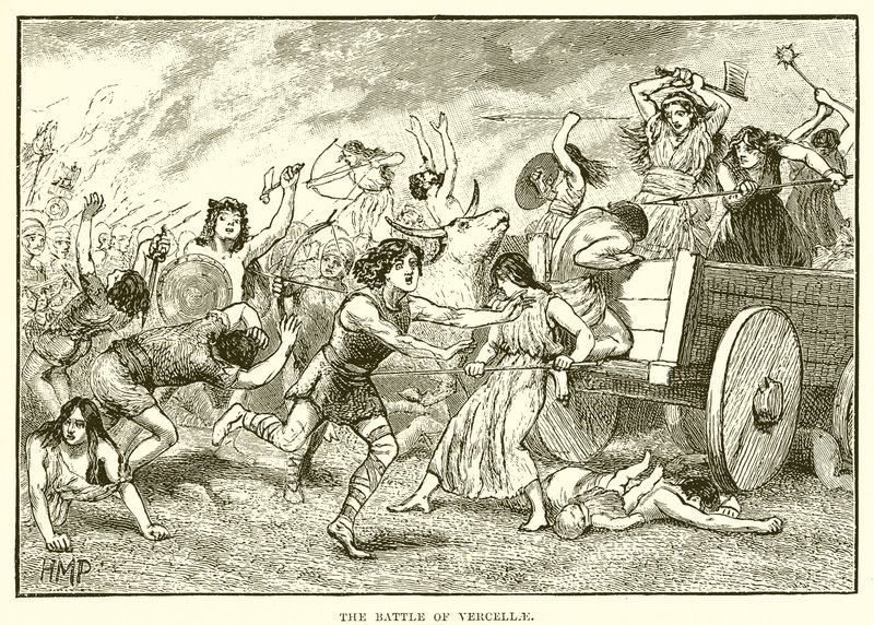 Die Schlacht von Vercellae von English School