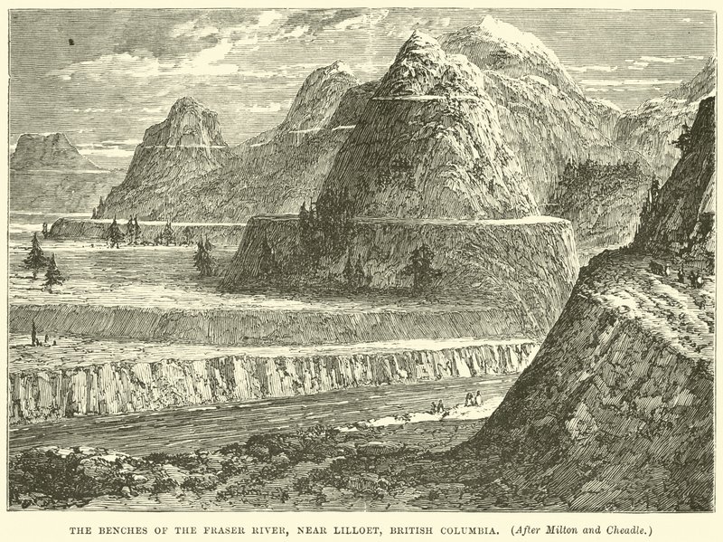 Die Ufer des Fraser River, nahe Lilloet, British Columbia von English School