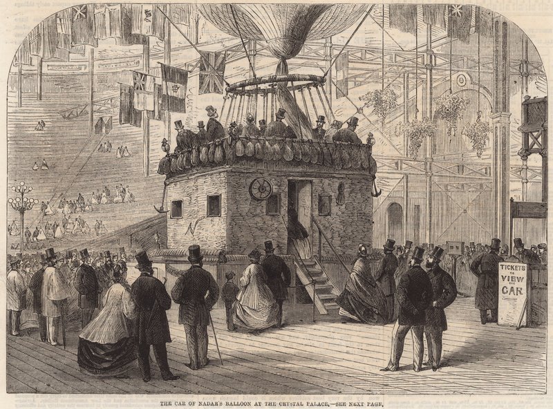 Der Wagen von Nadars Ballon im Crystal Palace von English School