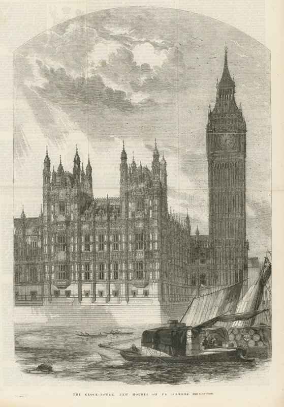 Der Uhrturm der neuen Houses of Parliament von English School