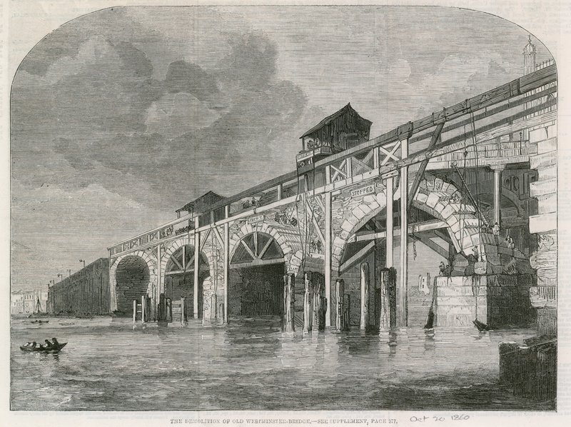 Der Abriss der alten Westminster-Brücke von English School