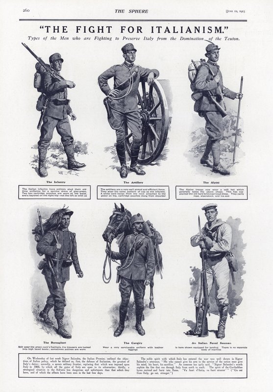 Der Kampf um den Italienismus, Erster Weltkrieg, 1915 von English School