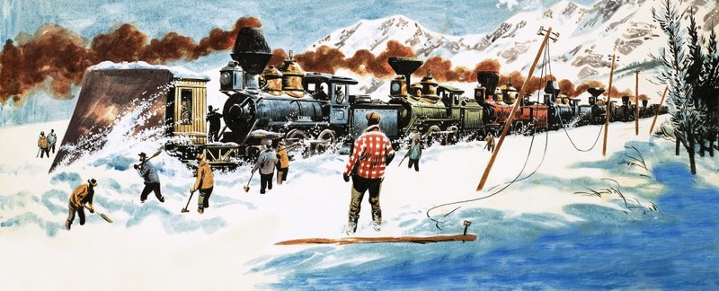 Die erste transkontinentale Eisenbahnlinie quer durch Amerika von English School