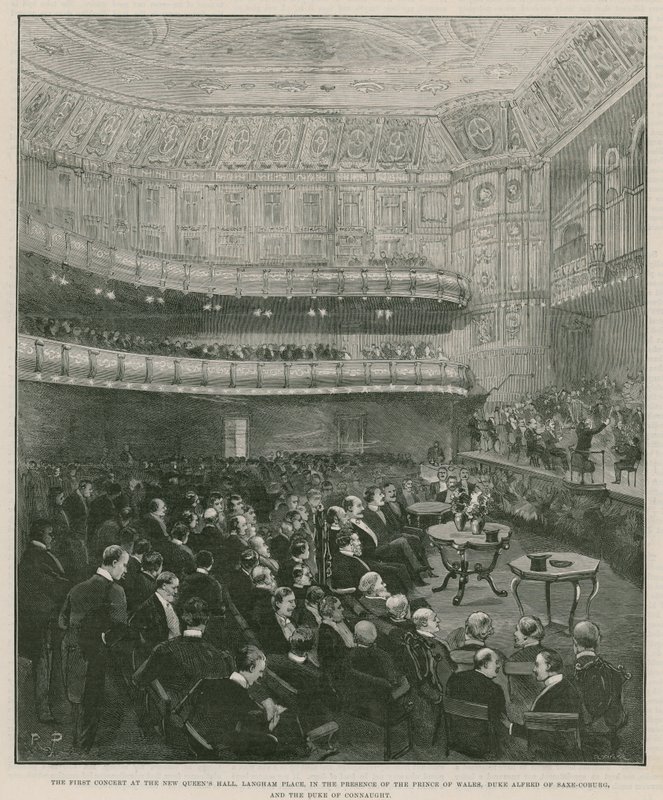 Das erste Konzert in der neuen Queens Hall, Langham Place von English School