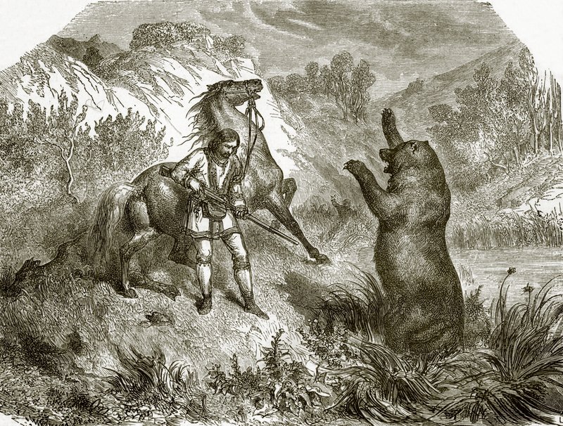 Der erste Schuss auf einen Grizzlybären von English School