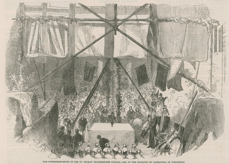 Grundsteinlegung der St Thomas Chartehouse Schulen von English School