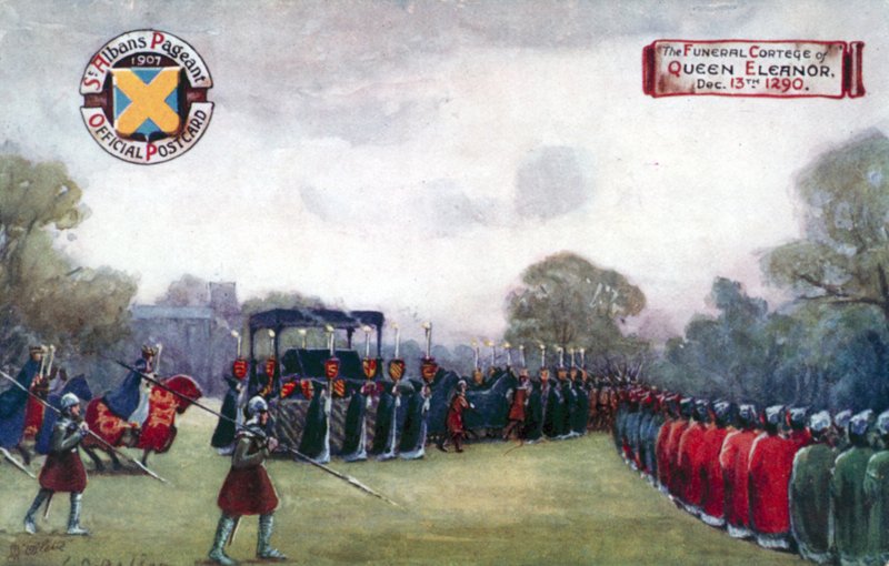 Der Trauerzug von Königin Eleanor, 13. Dezember 1290 von English School