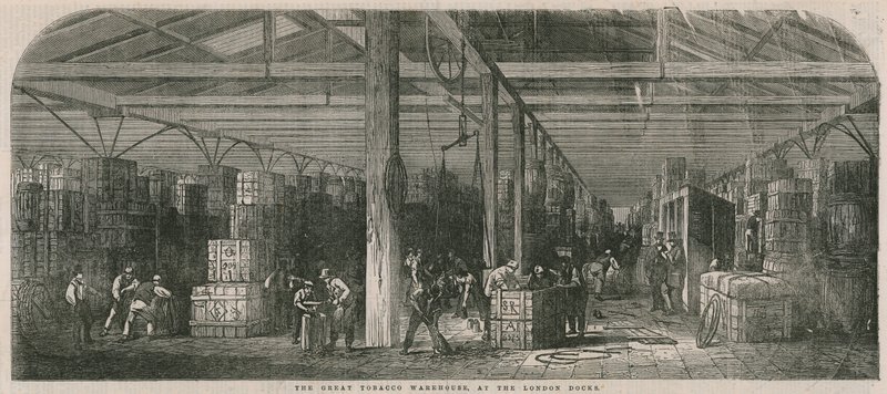 Das große Tabaklager an den Londoner Docks von English School