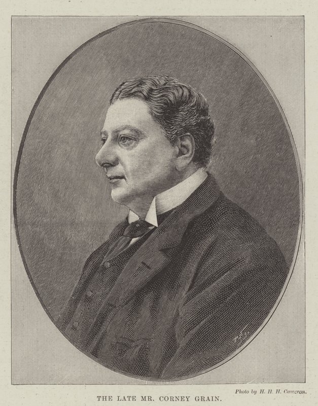 Der verstorbene Mr. Corney Grain (Gravur) von English School