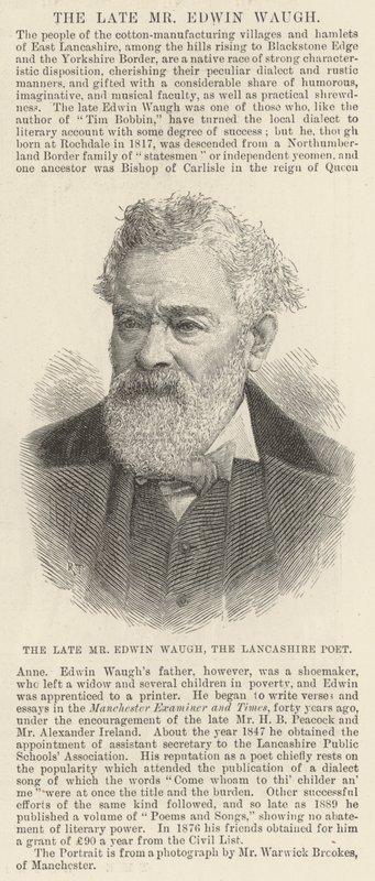 Der verstorbene Mr. Edwin Waugh, der Dichter von Lancashire von English School