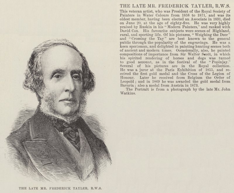 Der verstorbene Herr Frederick Tayler, RWS von English School