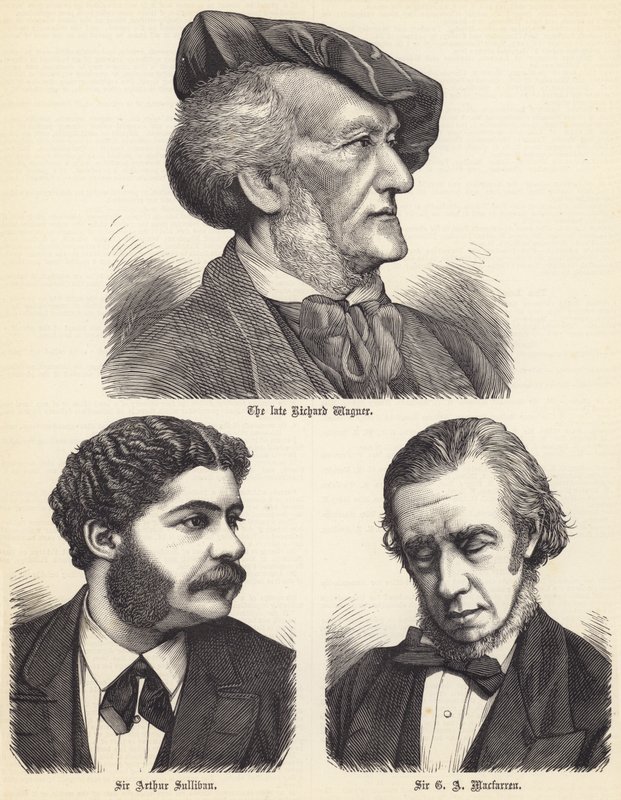 Der verstorbene Richard Wagner, Sir Arthur Sullivan, Sir G A Macfarren von English School