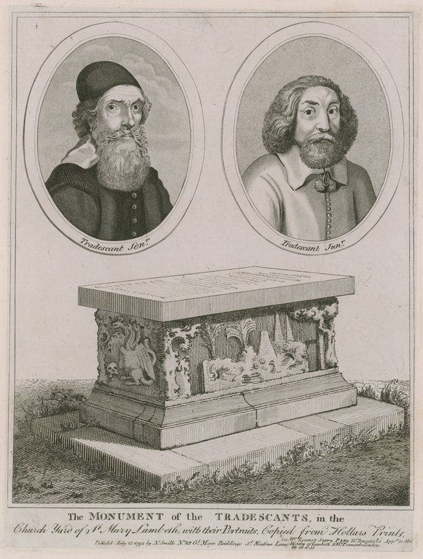 Das Denkmal der Tradescants auf dem Kirchhof von St Mary, Lambeth von English School