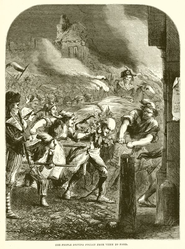 Das Volk treibt Foulon von Vitry nach Paris von English School