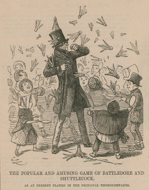 Das beliebte und amüsante Spiel Battledore und Shuttlecock von English School