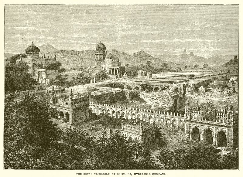 Die königliche Nekropole von Golconda, Hyderabad von English School