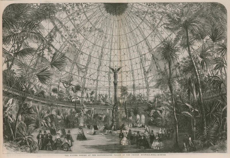 Der Wintergarten im geplanten Palast des Volkes von English School
