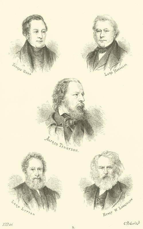 Thomas Hood, Lord Macaulay, Alfred Tennyson, Lord Lytton, Henry W. Longfellow von English School