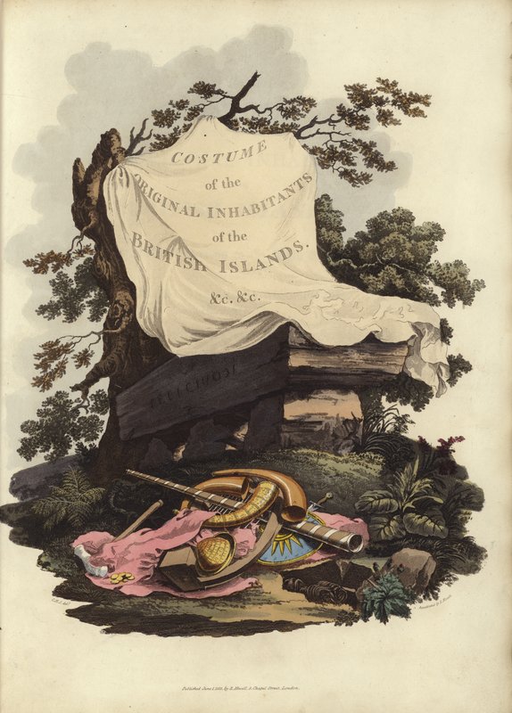 Titelseite von Die Kostüme der ursprünglichen Bewohner der britischen Inseln von English School