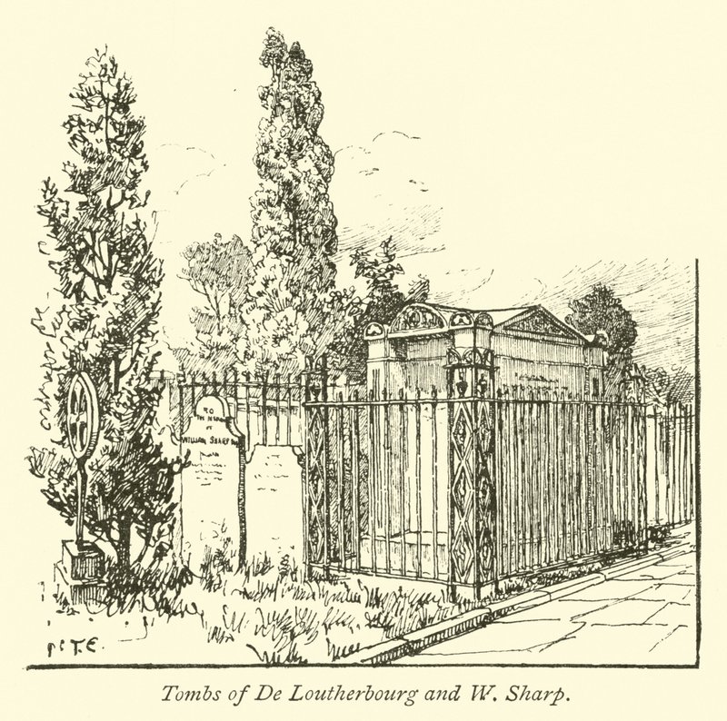 Gräber von De Loutherbourg und W. Sharp von English School