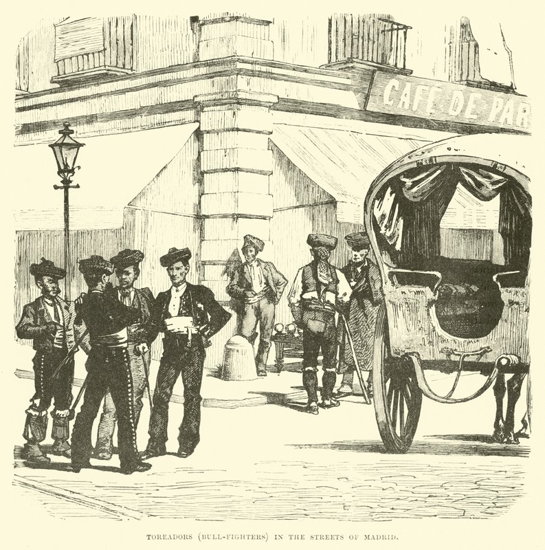 Toreadors (Stierkämpfer) in den Straßen von Madrid von English School