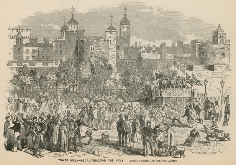 Tower Hill, London: Rekrutierung für die Marine von English School