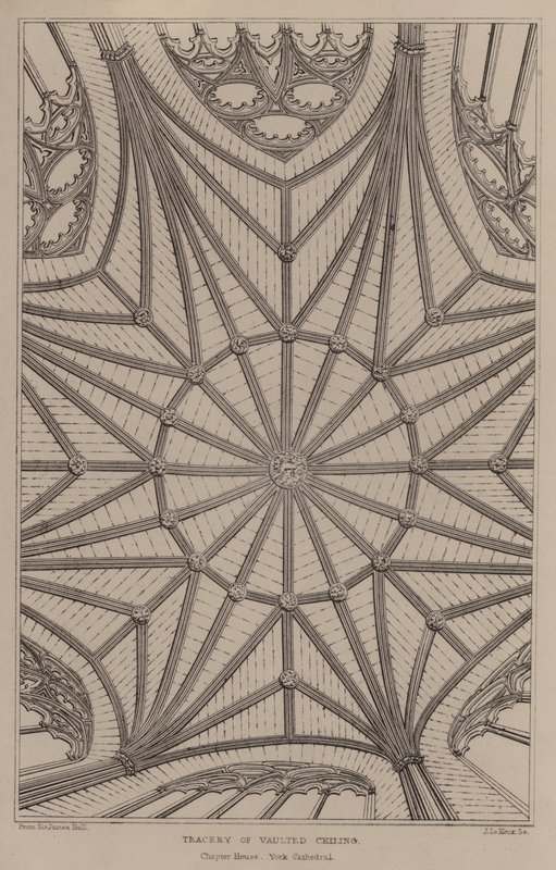 Maßwerk von Gewölbedecken (Gravur) von English School