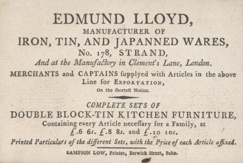 Visitenkarte, Edmund Lloyd von English School