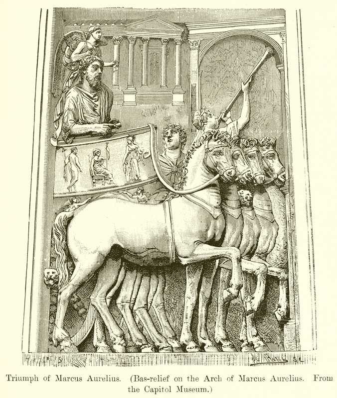 Triumph des Marcus Aurelius (Basrelief am Bogen des Marcus Aurelius. Aus dem Kapitolinischen Museum) von English School