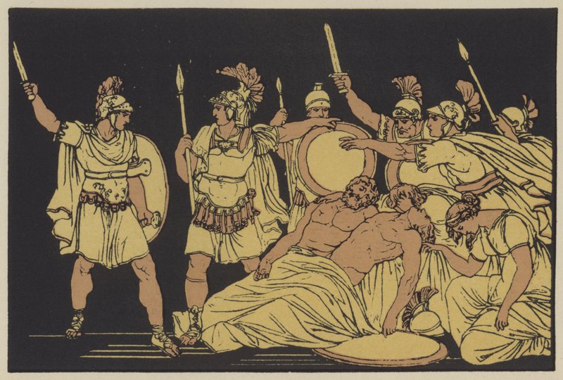 Turnus über den Leichen von Almo und Galaesus von English School