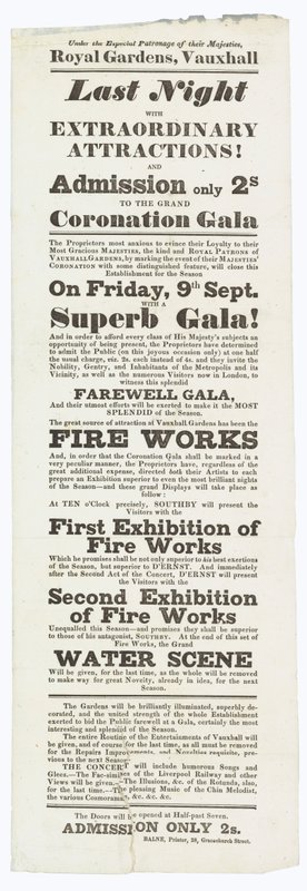 Vauxhall Gardens, Werbung von English School