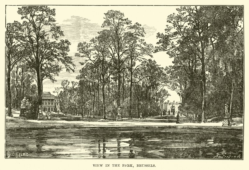 Ansicht im Park, Brüssel von English School