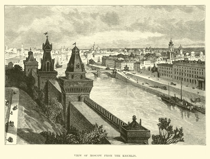 Ansicht von Moskau vom Kreml von English School