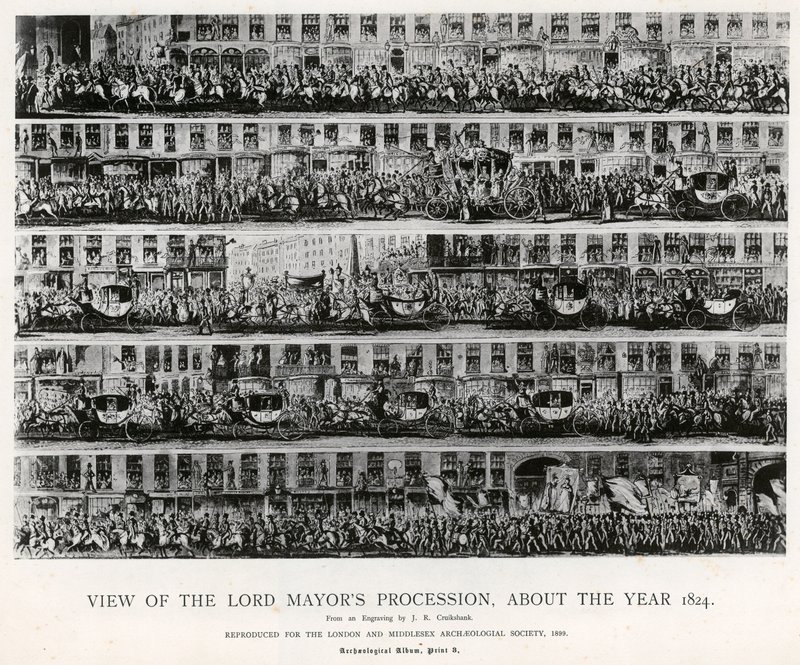 Ansicht der Lord Mayor Prozession, um das Jahr 1824 von English School