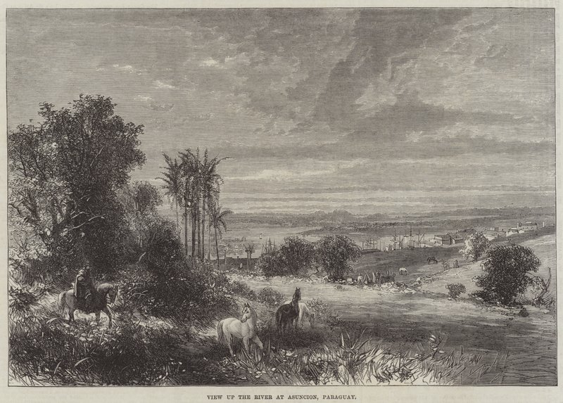 Blick auf den Fluss bei Asuncion, Paraguay (Gravur) von English School