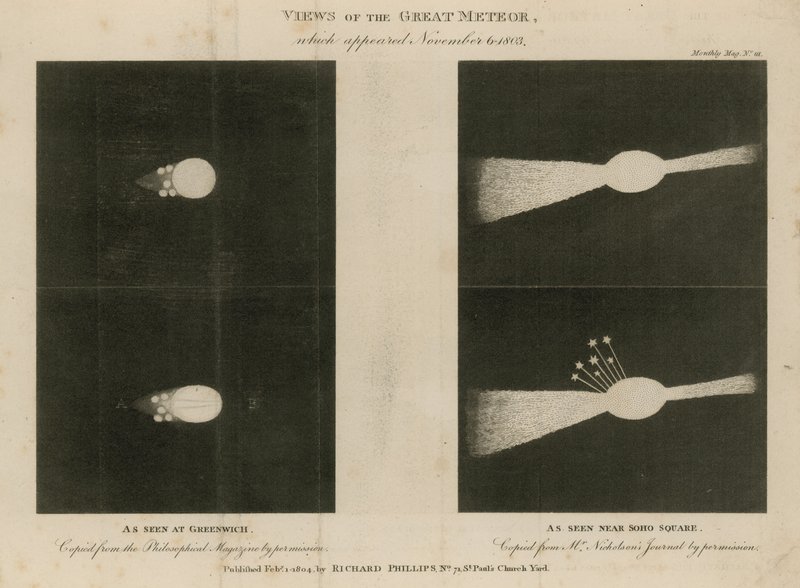 Ansichten des großen Meteors von English School