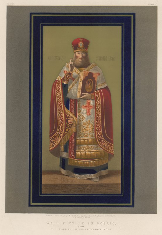 Wandbild in Mosaik aus der russischen Kaiserlichen Manufaktur von English School