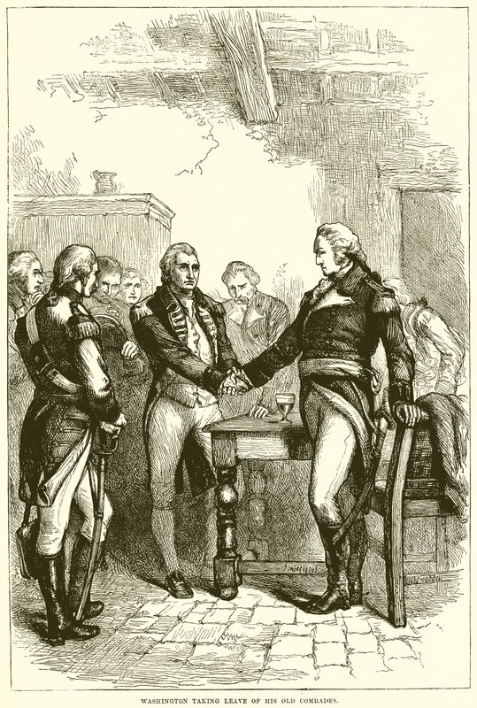 Washington verabschiedet sich von seinen alten Kameraden von English School