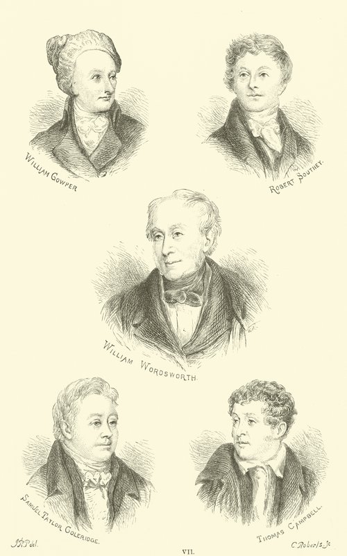 William Cowper, Robert Southey, William Wordsworth, Samuel Taylor Coleridge, Thomas Campbell von English School