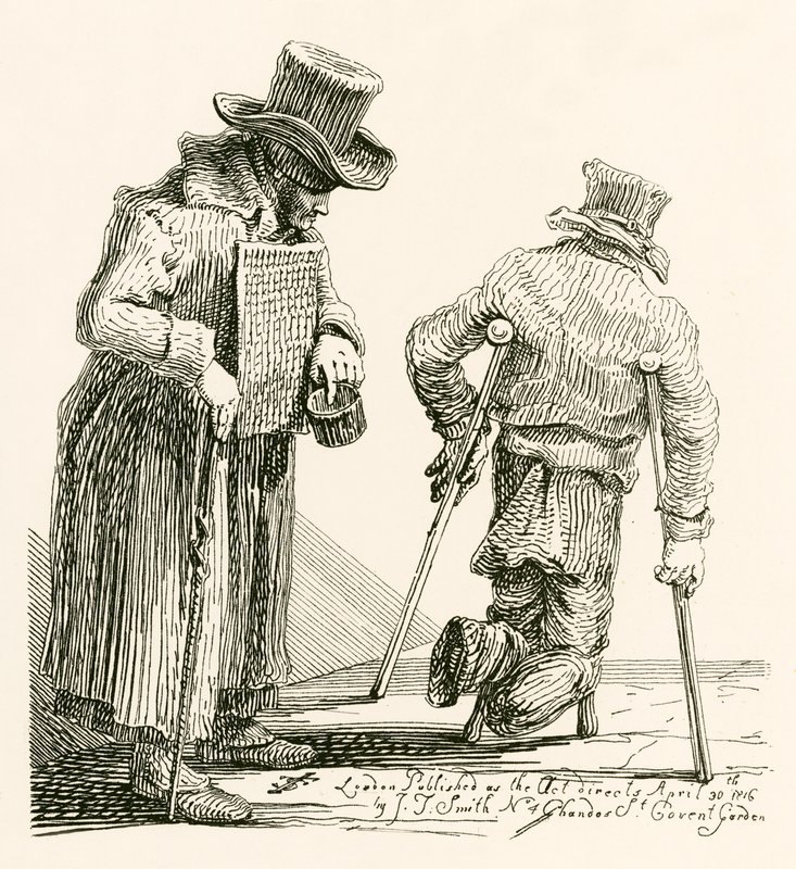 William Kinlock, ein blinder Bettler, der in Gibraltar sein Augenlicht verlor von English School