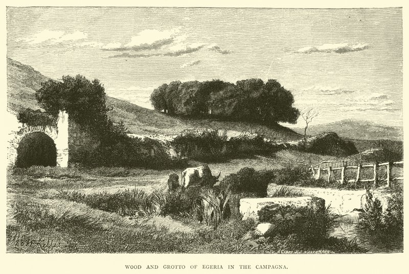 Wald und Grotte der Egeria in der Campagna von English School