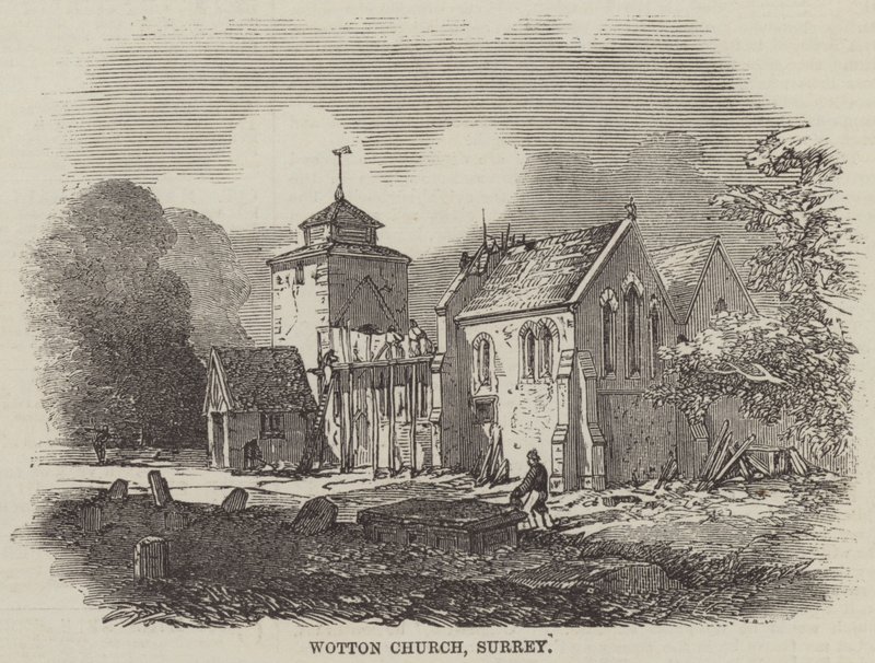 Wotton Kirche, Surrey (Gravur) von English School