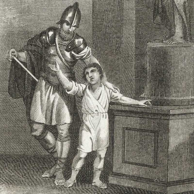Der junge Hannibal schwört Feindschaft gegen die Römer (Gravur) von English School